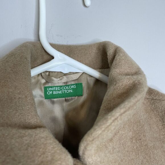 United Colors of Benetton Girls Toddler Size 18-24 Months Tan Wool Button Coat - Picture 3 of 6